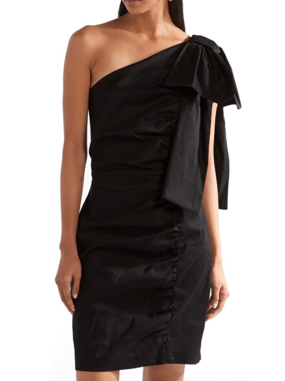 NEW SEA NEW YORK BLACK ONE-SHOULDER MINI DRESS